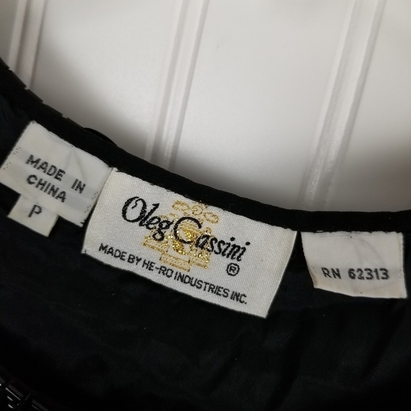 Oleg Cassini Womens All Over Sequin Sleeveless Silk Top Black Lined Size Small - Picture 3 of 11